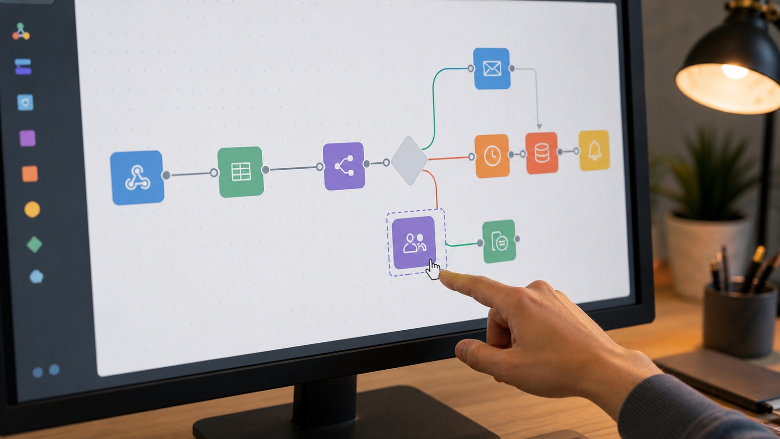 Automation workflow connecting business apps — figure 1